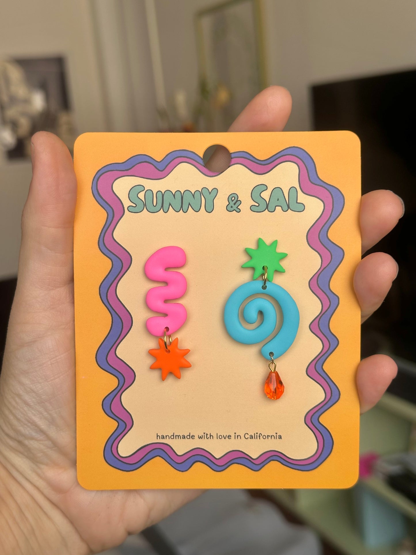 Mismatched Squiggle Swirl Earrings