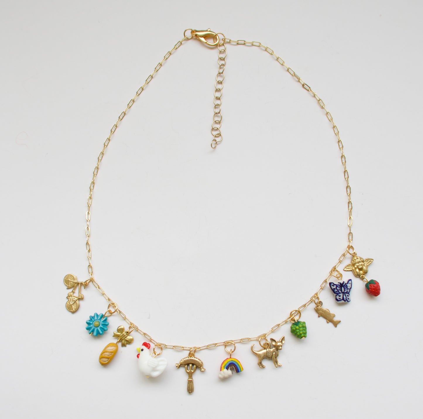 Gold Chicken Picnic Necklace