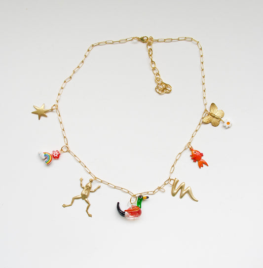 Gold Duck Charm Necklace