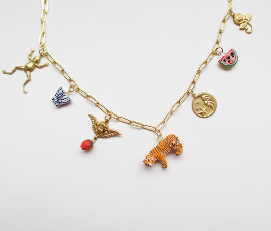Gold Tiger Frog Necklace