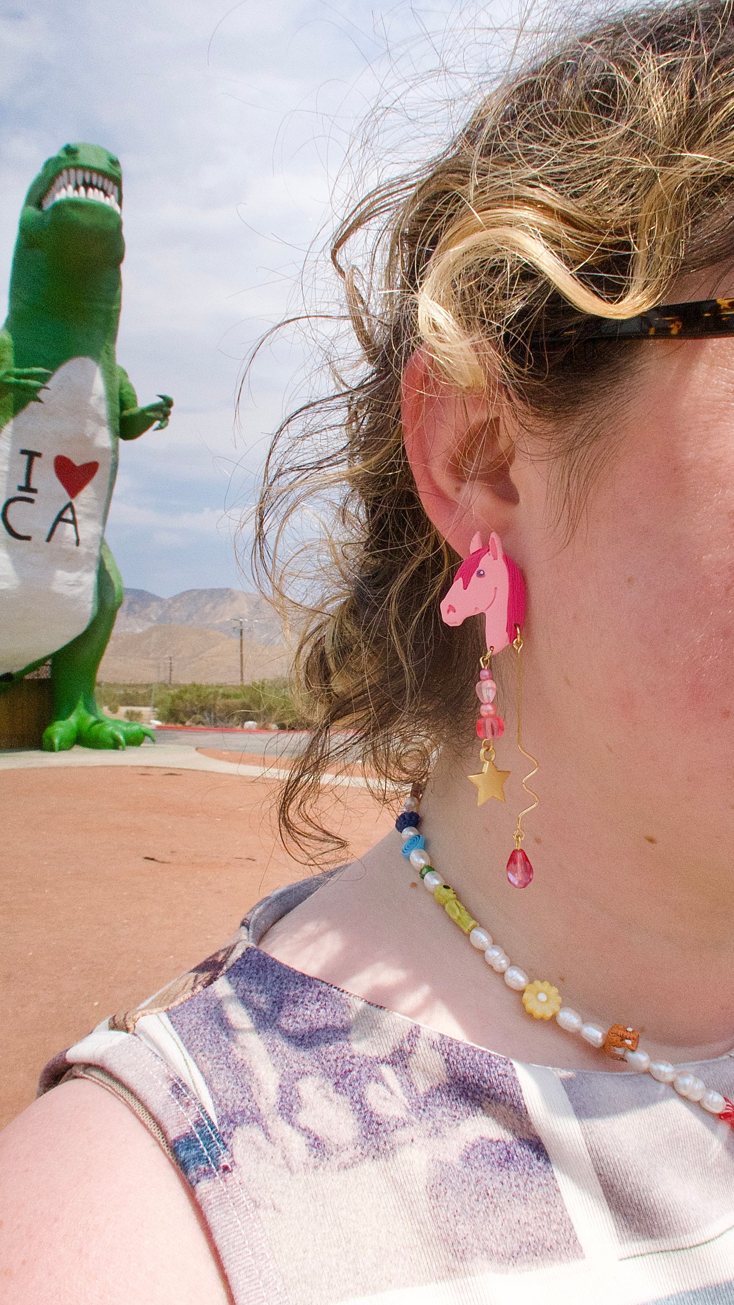 Pink Pony Earrings