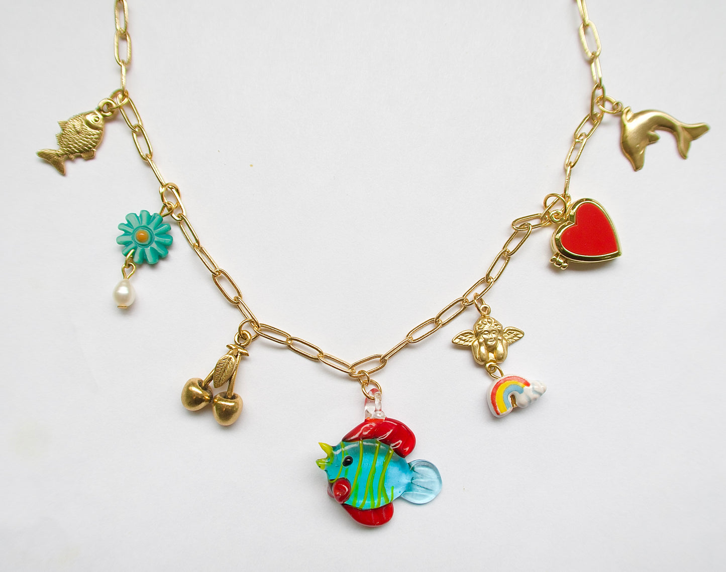 Fish Locket Charm Necklace