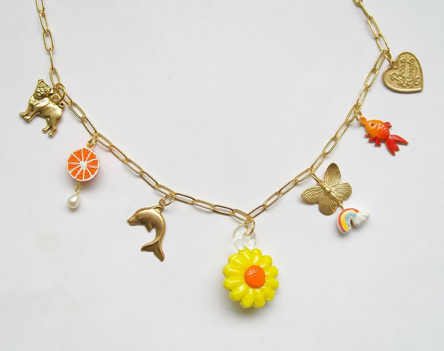 Big Daisy Charm Necklace