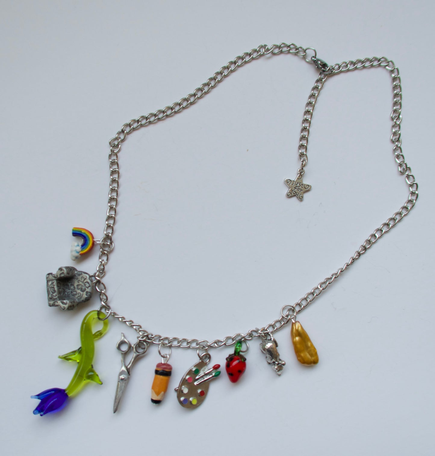 Silver Art Teacher Charm Necklace