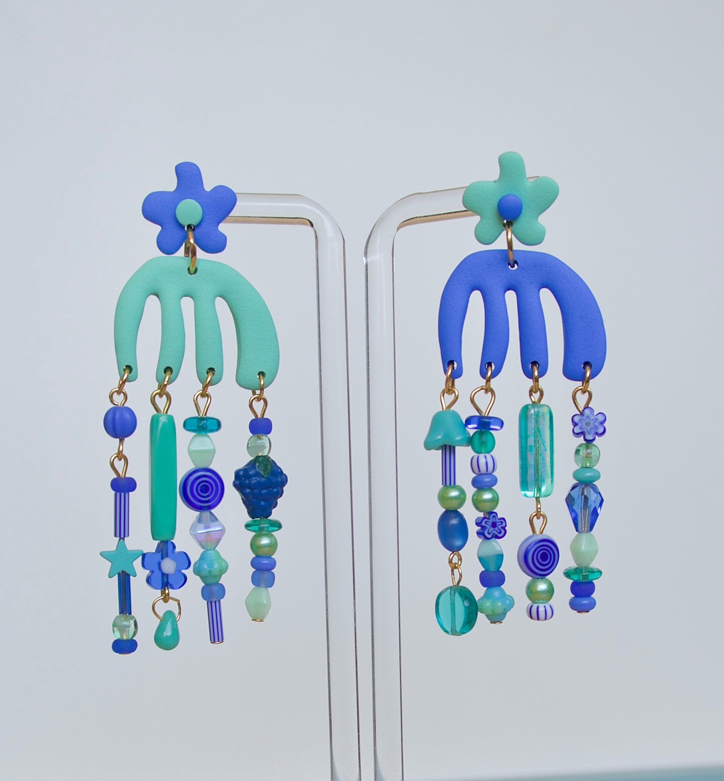 Blue Turquoise Comb Earrings