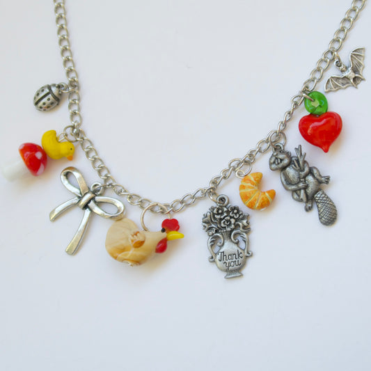 Thank You Chicken Charm Necklace