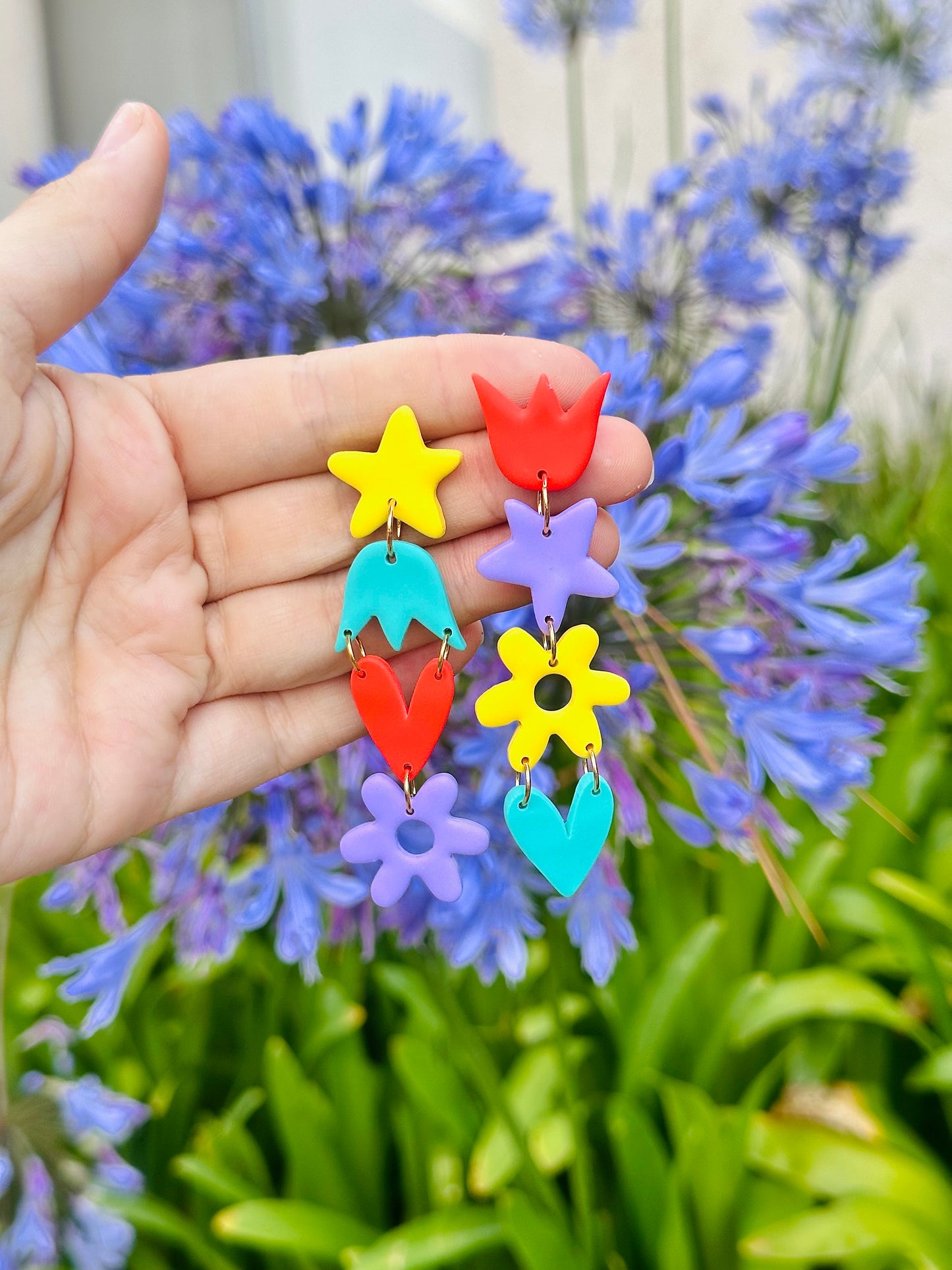 Mismatched Tulip Drop Earrings