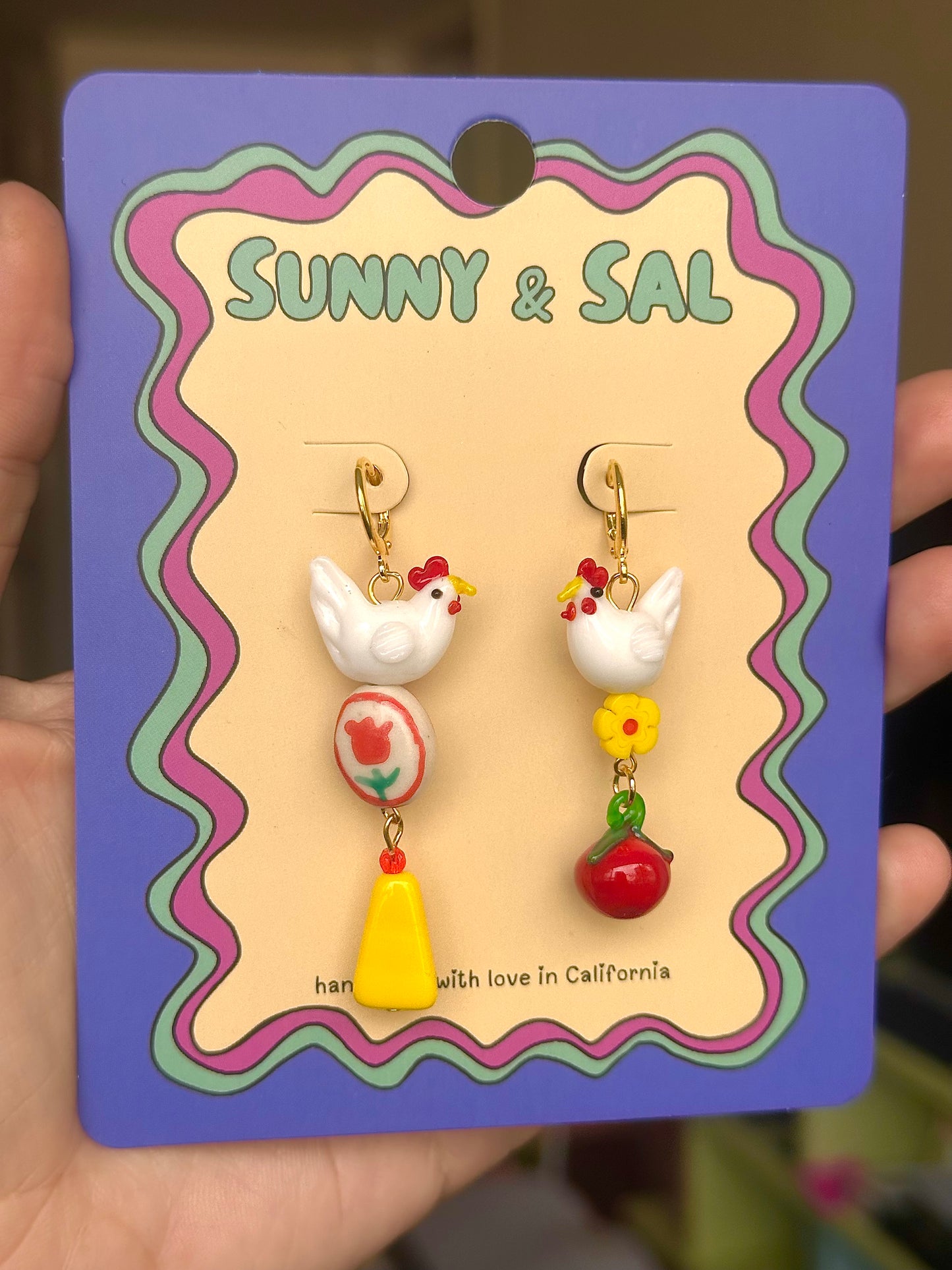 Chicken Earrings