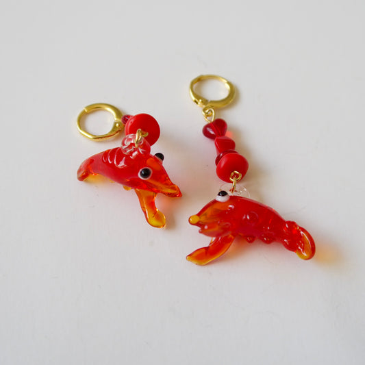Lobster Bead Earrings