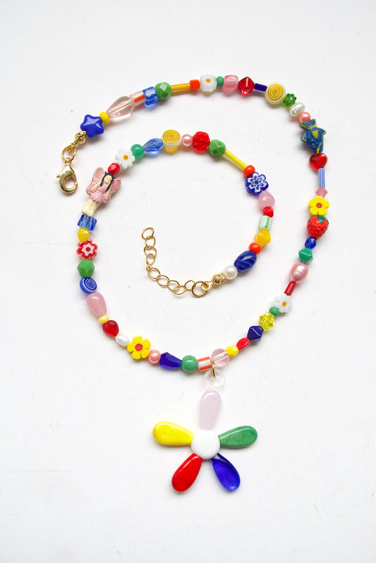 Rainbow Flower Necklace