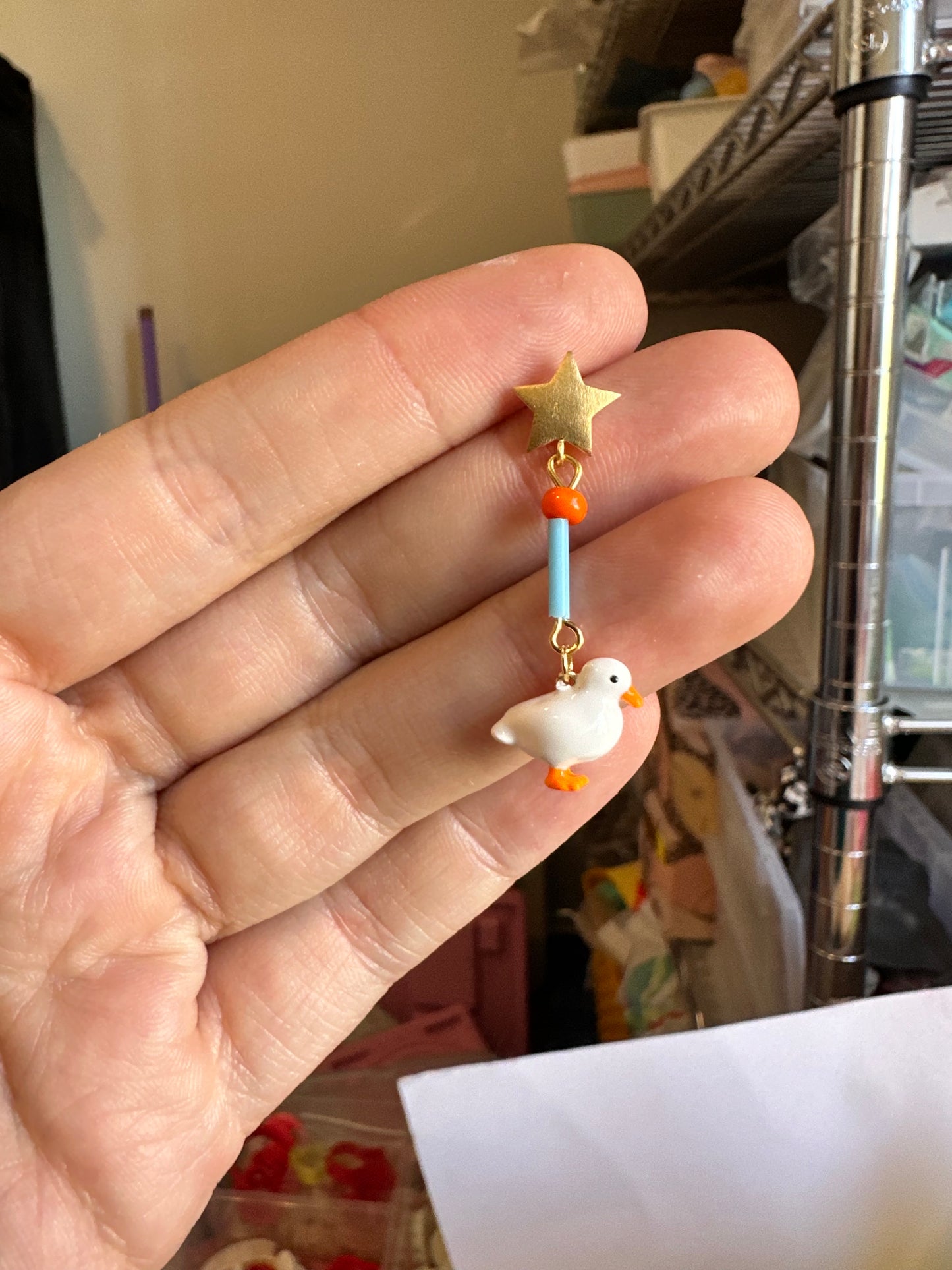 Tiny Cow Duck Earrings