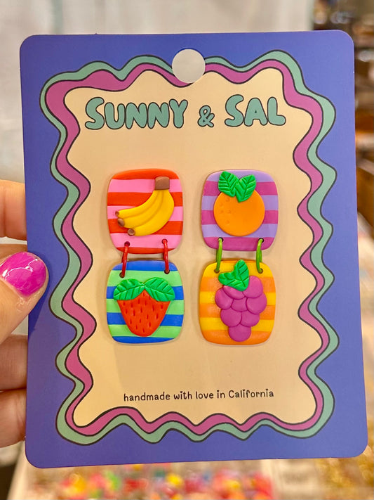 Striped Fruit Earrings