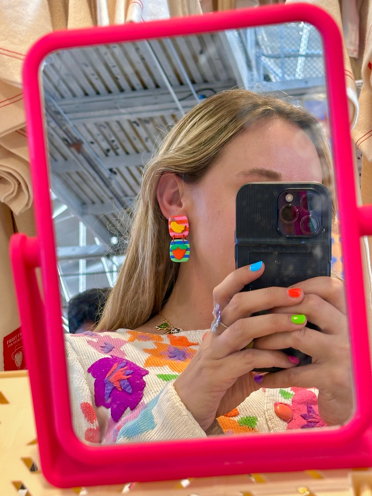 Striped Fruit Earrings
